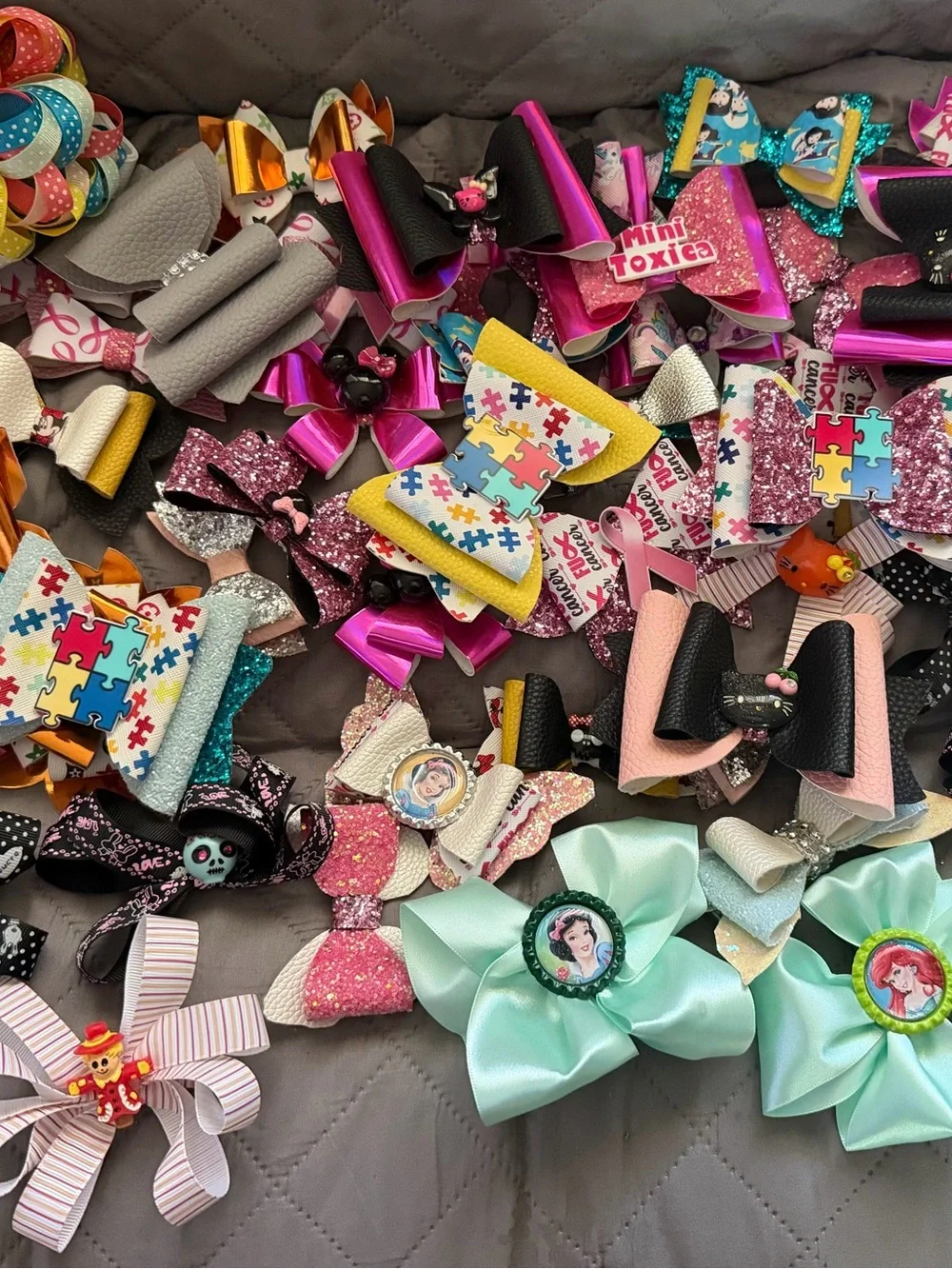 Assorted Kids Hair Bows Pack — Pink, Mint, Yellow, Black, White